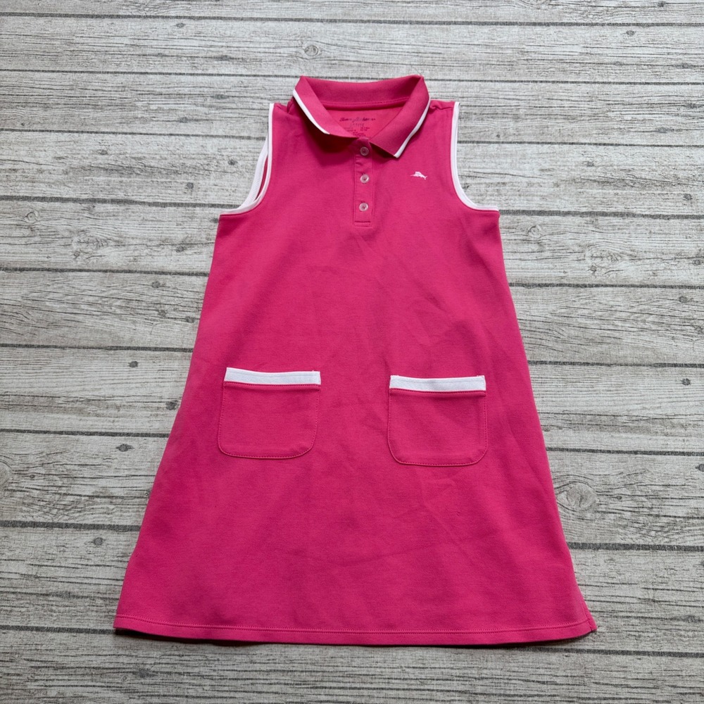 Tommy Bahama Polo Dress Girl's Small Pink Sleeveless Active Tennis Golf Sporty